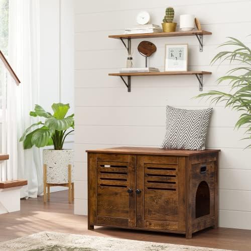 DINZI LVJ Wall Shelves, 23.6" Long Floating Shelves with Metal Brackets