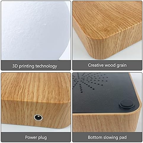 Levitating Moon Lamp Magnetic Floating Night Light Unique Levitation Bedside Table Lamp Creative Desk 3D Printing LED Light with Wooden Base for Office Bedroom Home Decorations(Wood Colors)