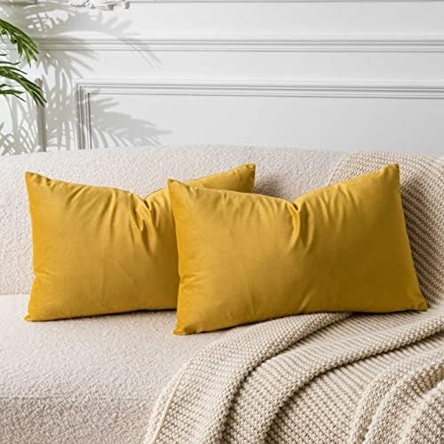 JUSPURBET 14x24 Velvet Decorative Throw Pillow Covers Set of 2,Gold