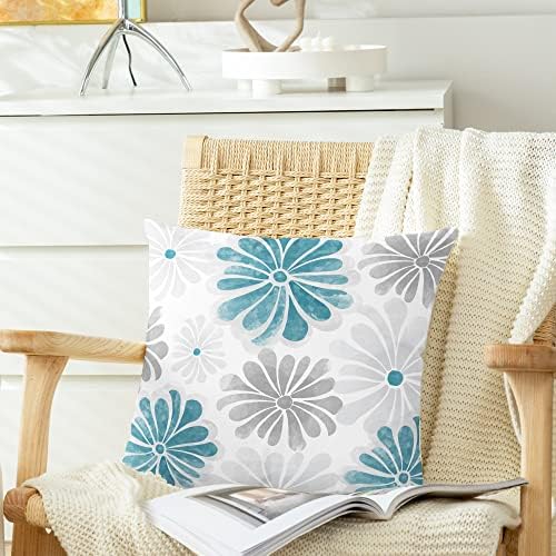CaliTime Decorative Couch Throw Pillow Covers, 20 X 20 Inches, Teal