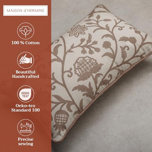 Maison d' Hermine Throw Pillow Covers 100% Cotton (12" x 20" - Pack of 1)