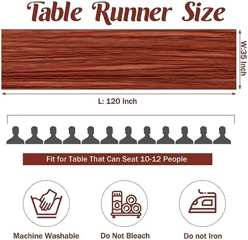 6 Pieces Terracotta 10FT Cheesecloth Table Runner Boho Gauze Fabric Table Runner Rustic Sheer Runner for Wedding Birthday Baby Shower Party Boho Table Decoration（Terracotta）