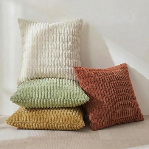 Fancy Homi 4 Packs Decorative Throw Pillow Covers for Living Room Couch Bed, Modern Farmhouse Boho Home Décor Accent Cushion Case, 16" x 16", Fall