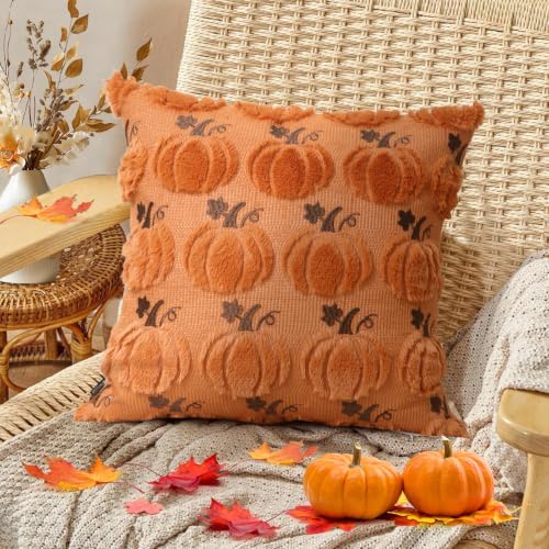 Coddsmz Fall Pumpkin Throw Pillow Covers 18x18 Inches 2PCS Halloween Decor