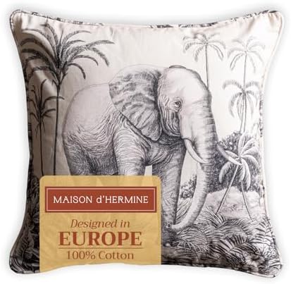 Maison d' Hermine Throw Pillow Covers 100% Cotton (20" x 20" - Pack of 1)