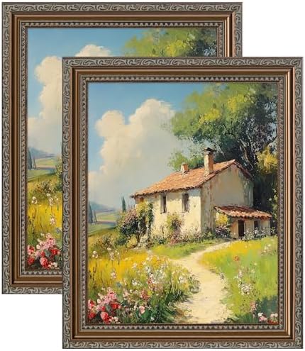eletecpro 8x10 Vintage Picture Frame, Glass Cover, Bronze, 2-Pack
