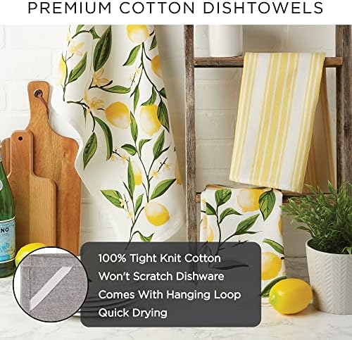 DII Cotton French Jacquard Dish Towels, Set of 3, Decorative Tea Towels for Everyday Kitchen Cooking and Baking-French Macaroons