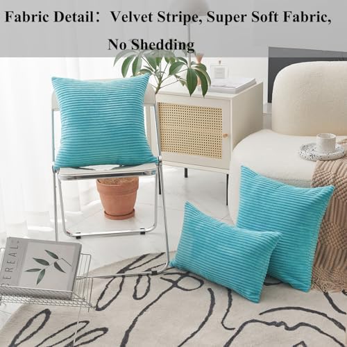 Home Brilliant Teal Throw Pillows for Couch Decorative Square Pillows Cover Pack of 2 Outdoor Pillow Cases for Chair, 40x40, 16 x 16 Inch, Teal