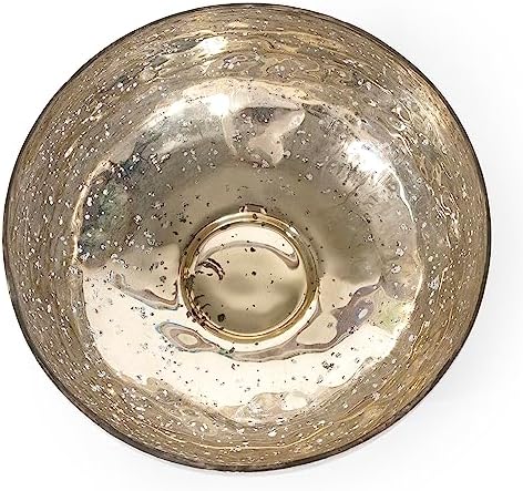 ANDALUCA Mercury Glass Decorative Silver Metallic Finish Bowl