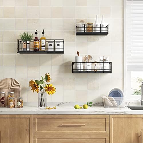 Fixwal Wire Frame Floating Shelves for Wall 4 Different Sizes, Black