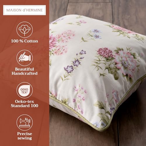 Maison d' Hermine Throw Pillow Covers 100% Cotton (20" x 20" - Pack of 1)