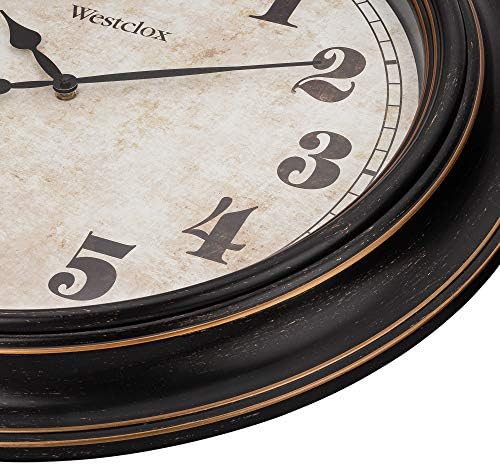 Westclox Traditional Large Wall Clock Battery-Operated Clock for Living Room, Bedroom, Office | Ideal Housewarming Gift (20 Inch, Rustwood)