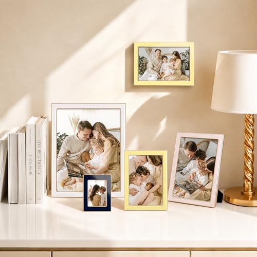 eletecpro 4x6 Enamel Picture Frame with Real Glass Cover, Yellow, 1-Pack