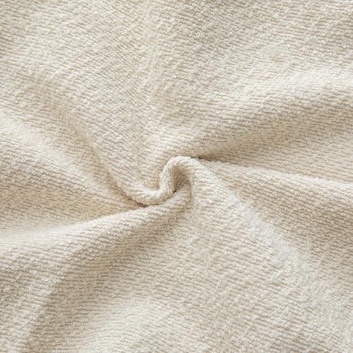 MANDIOO Pack of 2 Decorative Throw Pillow Covers Accent Solid Woven Textured Cushion Covers Pillow Cases Bedroom Living Room Sofa Home 16 x 16 lnch Beige