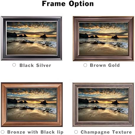 Love on Beach Personalized Canvas Print Framed Arts Gift,includes Names and the Date Unique Gift for the Wedding Anniversary With Different Frame Styles Framed Size:21 5/8 x 15 1/2 inches