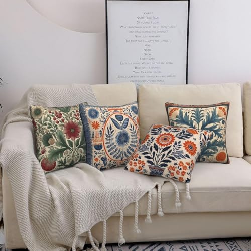 Art Throw Pillow Covers Set of 4 Decorative Soft Double Sided Print Pillow Case Farmhouse Home Decor for Living Room Sofa Couch 18x18