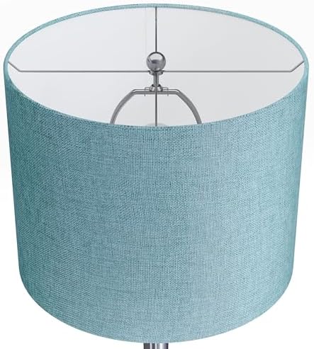Grandview Gallery "24.25"" Brushed Nickel Table Lamp Set w/Turquoise Shade (ST90654)