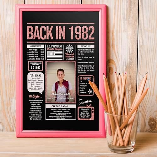 Happy 43rd Birthday Decorations For Women - Personalized 43 Year Old Gifts for Her, 43 Birthday Decorations Rose Gold, 43 Yr Old Bday Decor, Party Supplies, Back In Poster, Female Birthday Presents