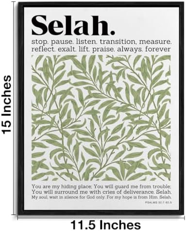 Christian Framed Wall Art Religious Biblical Painting | Bible Verse Selah Scripture Psalm 32:7 Poster Print Wall Decor for Home Living Room Bedroom Decoration 11.5x15 Inches