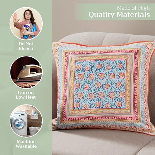 Maison d' Hermine Throw Pillow Covers 100% Cotton (20" x 20" - Pack of 1)