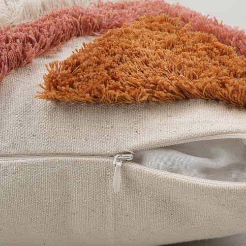 Merrycolor Boho Lumbar Throw Pillow Cover 12x20 inch,Bohemian Tufted Decorative Pillow Covers with Tassels for Couch Sofa Bedroom Living Room