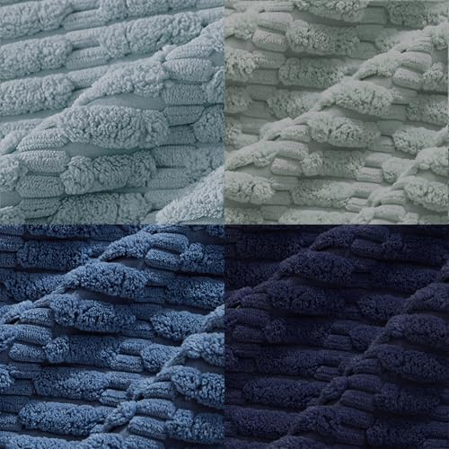 Fancy Homi 4 Packs Decorative Throw Pillow Covers for Living Room Couch Bed, Modern Farmhouse Boho Home Décor Accent Cushion Case, 24" x 24", Blue Series
