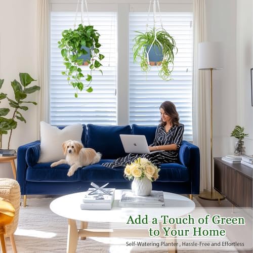 Hanging Planters for Indoor Plants 8 Inch, 2 Pack, Self Watering