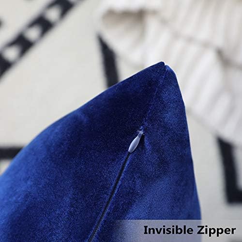 Home Brilliant Super Soft Velvet 12x20 Pillow Covers Rectangle Lumbar Toss Throw Pillowcase Covers Accent Cushion Covers for Toddler Sofa Chair, Set of 2, 12 x 20 inch, Royal Blue