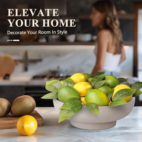 YMXYJM Decorative Resin Bowl, Large Fruit Bowl, Gray