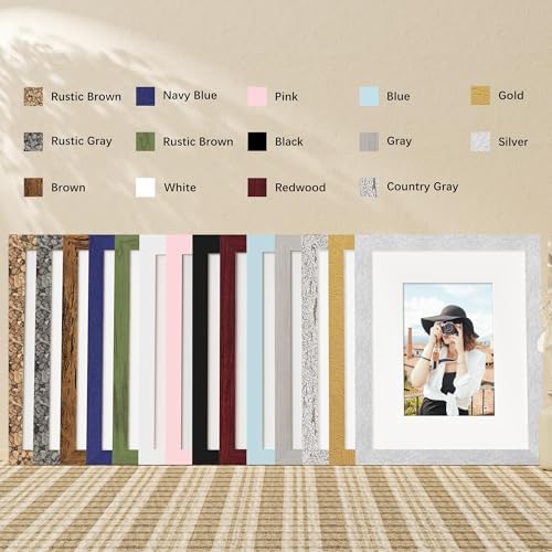 Picrit 8.5x11 Picture Frame Set of 12, Modern Gallery Wall Frames, Gold