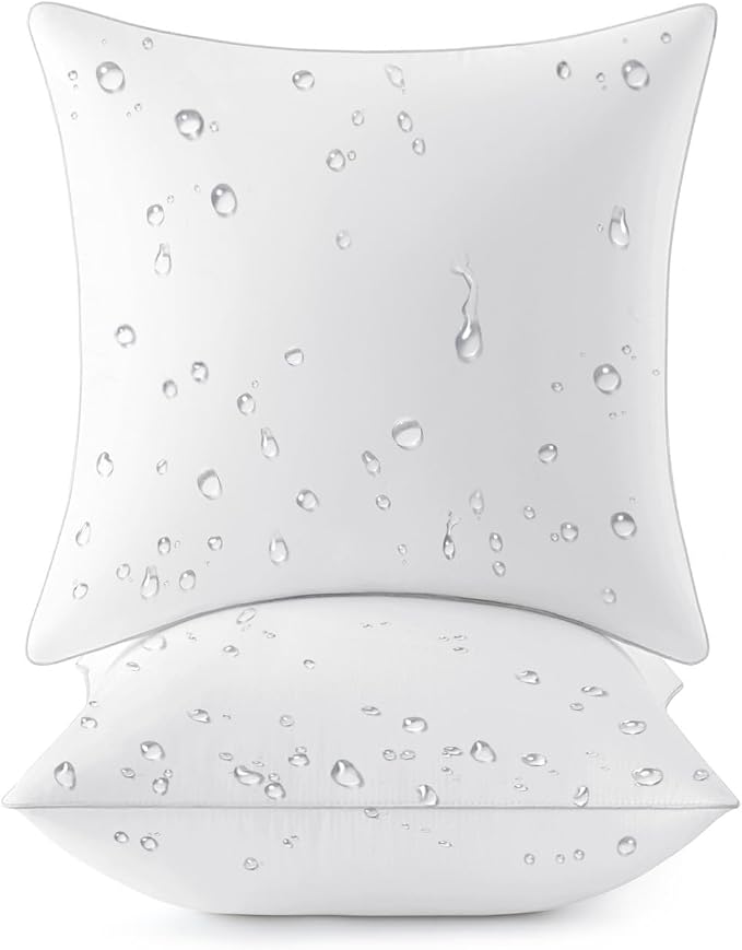 MIULEE Pack of 2 18x18 Outdoor Square Pillow Inserts for Patio Sofa Garden | Waterproof Decorative Throw Pillow Inserts for Patio Sofa Garden Porch Couch