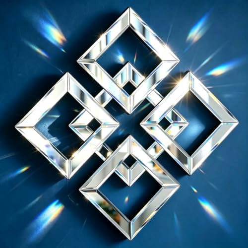 QMDECOR 2 Pack Silver Mirrored Wall Decor 12.2x12.2” Decorative Mirror Modern Fashion DIY Wall-Mounted Mirrors Square Gorgeous Glam Accent Decor Vintage Decor Chic Mirror for Room Home Decor