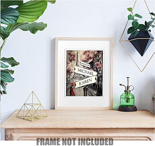 A&T ARTWORK Lovers Roadcrossing Signs Photo Prints Gift,includes Names and the Date Unique Gift for the Anniversary.11X14 inches D-Mats UNFRAMED