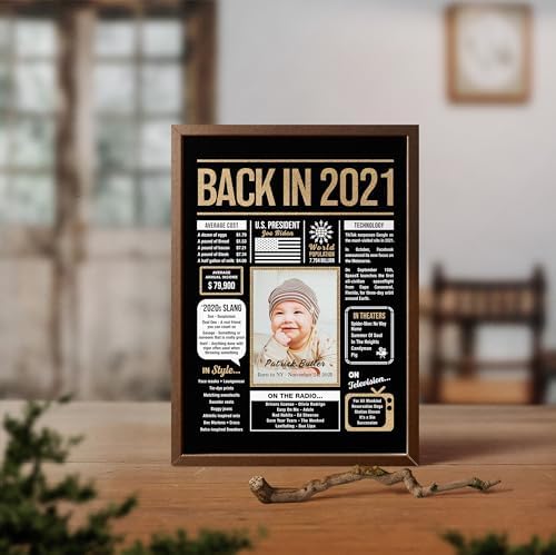 Hexadecor Personalized 4th Birthday Party Decorations Boys, Girls - Custom Gifts Idea For 4 Years Old, Back In The Year You Born Newspaper For 4th Birthday Poster No Frame Black Gold