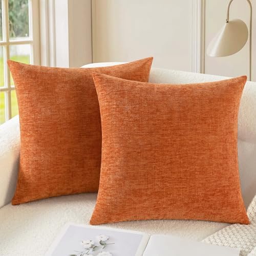 CaliTime Fall Decorative Throw Pillow Covers 18 X 18 Inches Burnt Orange