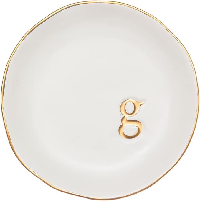 COLLECTIVE HOME Ceramic Jewelry Tray, Trinket Dish, Gifts for Women (G)