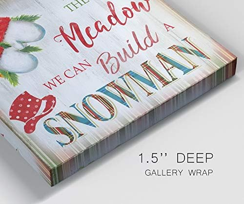 Renditions Gallery Xmas Wall Art Paintings & Prints In the Meadow we can build a Snowman Canvas Hanging Artwork for Bedroom Home Kitchen Wall Decorations - 16"X16" LT05
