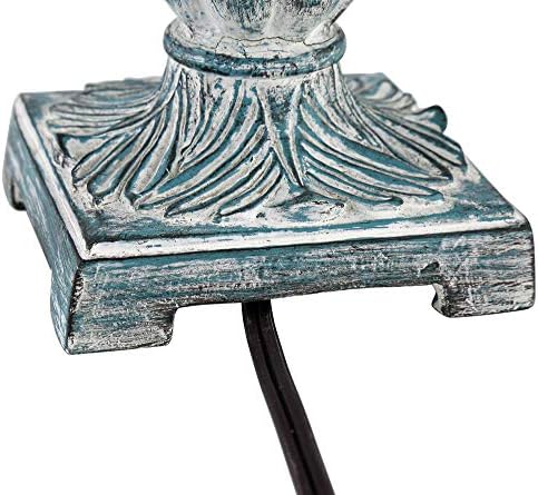 Cali 19" Small Table Lamps Set of 2 Blue Candlestick Accent Antique Vintage
