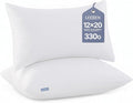 Leeden 12x20 Pillow Inserts Pack of 2, Fluffy Lumbar Throw Pillow Inserts, Soft Rectangle Decorative Throw Pillows for Couch, Sofa, Bed, and Home Decor White Pillows