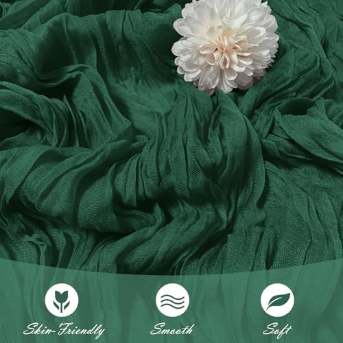 15 Pack Emerald Green Cheesecloth Table Runner 17 x 108 inch Cheese Cloth Table Runners 9ft Green Table Runner Rustic Romantic Sheer Gauze Runner for Wedding Party Baby Shower Table Decoration