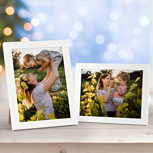 Giftgarden White 6x8 Picture Frame 7 Pack, Modern White Woodgrain 6 by 8 Photo Frames for Wall or Tabletop Display