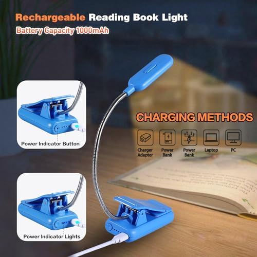 VAVOFO Rechargeable Reading Light, Clip on Book Light for Reading in Bed