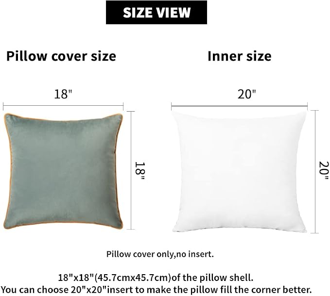 Throw Pillow Covers 18x18 Inch Set of 4 Soft Velvet Decorative Throw Pillow Covers Square Cushion Case Solid Cushion Covers Modern Double-Colored pillowcases for Home Couch Decoration Orange/Teal