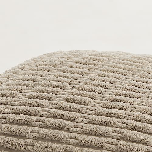 Fancy Homi 4 Packs Decorative Throw Pillow Covers for Living Room Couch Bed, Modern Farmhouse Boho Home Décor Accent Cushion Case, 18" x 18", Taupe