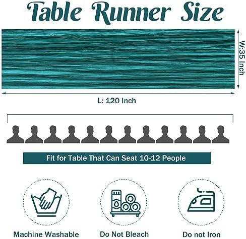 Teal 10FT Cheesecloth Table Runner Boho Gauze Fabric Table Runner Rustic Sheer Runner for Wedding Bridal Baby Shower Birthday Party Boho Table Decor（1 Pack Teal）