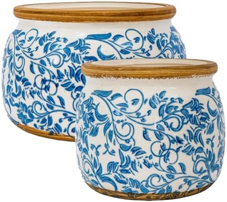 Vintage Ceramic Flower Pot, 6.5 & 9in, with Drainage & Filter