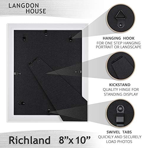 Langdon House 8x10 Picture Frames (Distressed White, 6 Pack) Farmhouse Style, Richland Collection