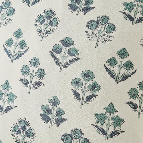 Floral Throw Pillow Covers Set of 2, 18x18 Inches Green