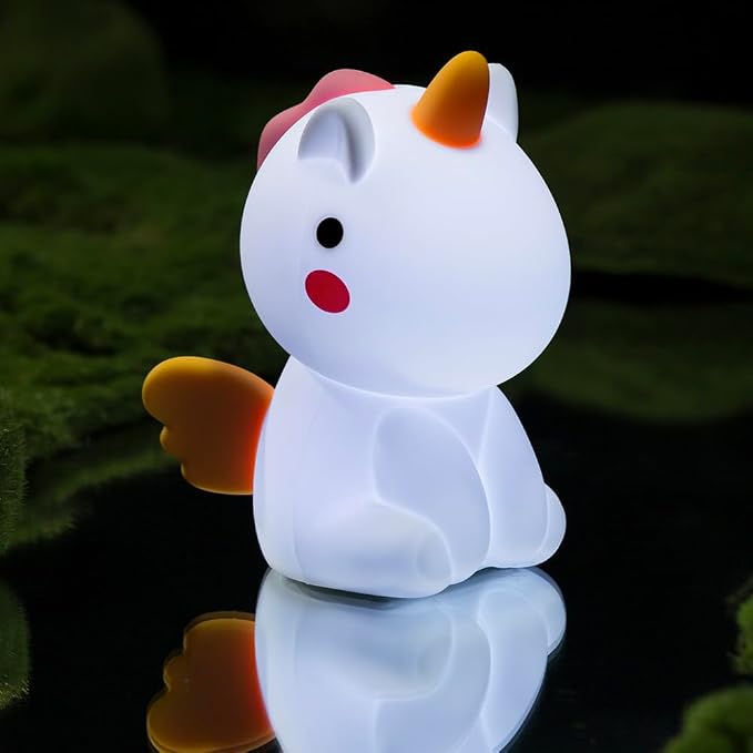 Unicorn Night Light,Rechargeable Table Lamp Bedside Lamp with 7 Colors
