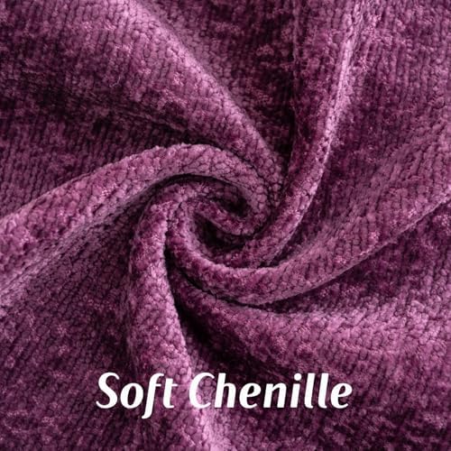 FUTEI Pack of 2 Chenille Soft Throw Pillow Covers 26x26 Inch, Purple